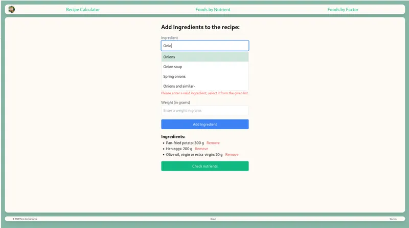 Recipes Project Screenshoot
